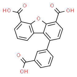 ChemSpider 2D Image | 1-(3-Carboxyphenyl)dibenzo[b,d]furan-4,6-dicarboxylic acid | C21H12O7
