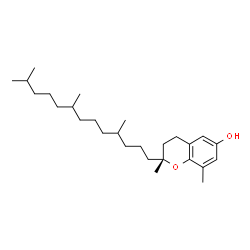 ChemSpider 2D Image | (2R)-2,8-Dimethyl-2-(4,8,12-trimethyltridecyl)-6-chromanol | C27H46O2