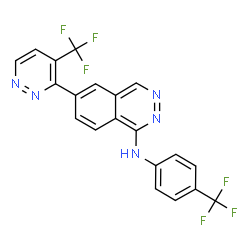 ChemSpider 2D Image | N-[4-(Trifluoromethyl)phenyl]-6-[4-(trifluoromethyl)-3-pyridazinyl]-1-phthalazinamine | C20H11F6N5