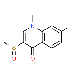 ChemSpider 2D Image | 7-Fluoro-1-methyl-3-[(R)-methylsulfinyl]-4(1H)-quinolinone | C11H10FNO2S