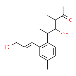 ChemSpider 2D Image | 4-Hydroxy-5-{2-[(1E)-3-hydroxy-1-propen-1-yl]-4-methylphenyl}-3-methyl-2-hexanone | C17H24O3