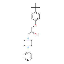 ChemSpider 2D Image | (2R)-1-[4-(2-Methyl-2-propanyl)phenoxy]-3-(4-phenyl-1-piperazinyl)-2-propanol | C23H32N2O2