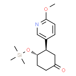 ChemSpider 2D Image | (3R,4S)-3-(6-Methoxy-3-pyridinyl)-4-[(trimethylsilyl)oxy]cyclohexanone | C15H23NO3Si