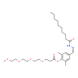 ChemSpider 2D Image | 4-[(Z)-(Decanoylhydrazono)methyl]-2,6-dimethylphenyl 2,5,8,11-tetraoxatetradecan-14-oate | C29H48N2O7