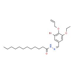 ChemSpider 2D Image | N'-{(Z)-[4-(Allyloxy)-3-bromo-5-ethoxyphenyl]methylene}dodecanehydrazide | C24H37BrN2O3