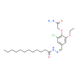 ChemSpider 2D Image | 2-{2-Chloro-4-[(Z)-(dodecanoylhydrazono)methyl]-6-ethoxyphenoxy}acetamide | C23H36ClN3O4