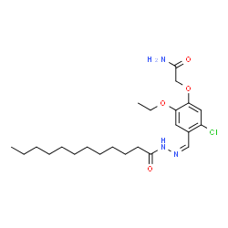 ChemSpider 2D Image | 2-{5-Chloro-4-[(Z)-(dodecanoylhydrazono)methyl]-2-ethoxyphenoxy}acetamide | C23H36ClN3O4