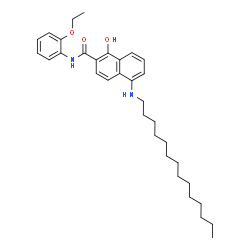 ChemSpider 2D Image | N-(2-Ethoxyphenyl)-1-hydroxy-5-(tetradecylamino)-2-naphthamide | C33H46N2O3
