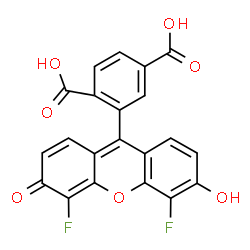 ChemSpider 2D Image | 2-(4,5-Difluoro-6-hydroxy-3-oxo-3H-xanthen-9-yl)terephthalic acid | C21H10F2O7