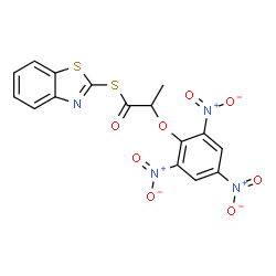 ChemSpider 2D Image | S-1,3-Benzothiazol-2-yl 2-(2,4,6-trinitrophenoxy)propanethioate | C16H10N4O8S2