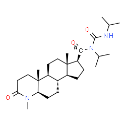 ChemSpider 2D Image | (4aR,4bS,6aS,7S,9aS,9bS,11aR)-N-Isopropyl-N-(isopropylcarbamoyl)-1,4a,6a-trimethyl-2-oxohexadecahydro-1H-indeno[5,4-f]quinoline-7-(~14~C)carboxamide | C2614CH45N3O3