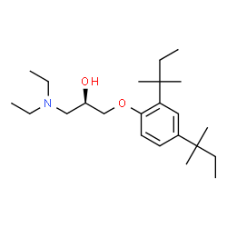 ChemSpider 2D Image | (2R)-1-[2,4-Bis(2-methyl-2-butanyl)phenoxy]-3-(diethylamino)-2-propanol | C23H41NO2