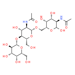 ChemSpider 2D Image | beta-D-Galp-(1->4)-beta-D-GlcpNAc-(1->6)-D-GalpNAc | C22H38N2O16