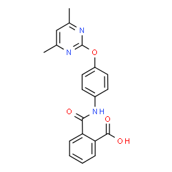 ChemSpider 2D Image | 2-({4-[(4,6-Dimethyl-2-pyrimidinyl)oxy]phenyl}carbamoyl)benzoic acid | C20H17N3O4
