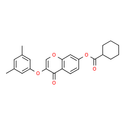 ChemSpider 2D Image | 3-(3,5-Dimethylphenoxy)-4-oxo-4H-chromen-7-yl cyclohexanecarboxylate | C24H24O5