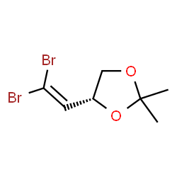 ChemSpider 2D Image | (4R)-4-(2,2-Dibromovinyl)-2,2-dimethyl-1,3-dioxolane | C7H10Br2O2