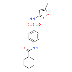 ChemSpider 2D Image | N-{4-[(5-Methyl-1,2-oxazol-3-yl)sulfamoyl]phenyl}cyclohexanecarboxamide | C17H21N3O4S