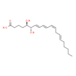 ChemSpider 2D Image | (5R,6S,7E,9E,11Z,14E)-5,6-Dihydroxy-7,9,11,14-icosatetraenoic acid | C20H32O4