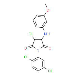 ChemSpider 2D Image | 3-Chloro-1-(2,5-dichlorophenyl)-4-[(3-methoxyphenyl)amino]-1H-pyrrole-2,5-dione | C17H11Cl3N2O3