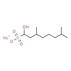 ChemSpider 2D Image | Sodium 1-hydroxy-3,7-dimethyl-1-octanesulfonate | C10H21NaO4S