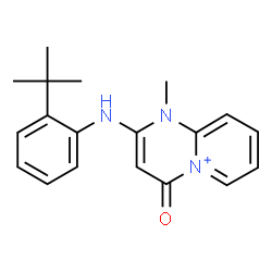 ChemSpider 2D Image | 1-Methyl-2-{[2-(2-methyl-2-propanyl)phenyl]amino}-4-oxo-1,4-dihydropyrido[1,2-a]pyrimidin-5-ium | C19H22N3O