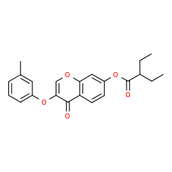 ChemSpider 2D Image | 3-(3-Methylphenoxy)-4-oxo-4H-chromen-7-yl 2-ethylbutanoate | C22H22O5