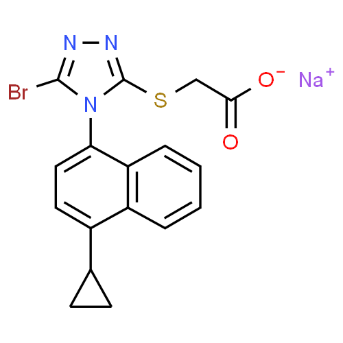 ChemSpider 2D Image | Lesinurad sodium | C17H13BrN3NaO2S