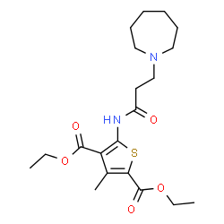ChemSpider 2D Image | Diethyl 5-{[3-(1-azepanyl)propanoyl]amino}-3-methyl-2,4-thiophenedicarboxylate | C20H30N2O5S
