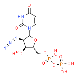 ChemSpider 2D Image | 2'-Azido-2'-deoxy(3'-~17~O)uridine 5'-(trihydrogen diphosphate) | C9H13N5O1017OP2