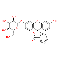 ChemSpider 2D Image | 6'-Hydroxy-3-oxo-3H-spiro[2-benzofuran-1,9'-xanthen]-3'-yl beta-D-glucopyranoside | C26H22O10