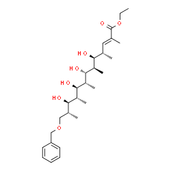 ChemSpider 2D Image | Ethyl (2E,4S,5S,6R,7R,8S,9R,10R,11R,12R)-13-(benzyloxy)-5,7,9,11-tetrahydroxy-2,4,6,8,10,12-hexamethyl-2-tridecenoate | C28H46O7
