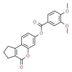 ChemSpider 2D Image | 4-Oxo-1,2,3,4-tetrahydrocyclopenta[c]chromen-7-yl 3,4-dimethoxybenzoate | C21H18O6