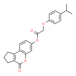 ChemSpider 2D Image | 4-Oxo-1,2,3,4-tetrahydrocyclopenta[c]chromen-7-yl (4-isopropylphenoxy)acetate | C23H22O5
