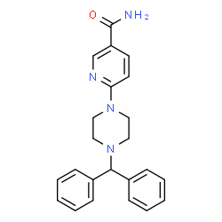 ChemSpider 2D Image | 6-(4-benzhydrylpiperazin-1-yl)pyridine-3-carboxamide | C23H24N4O