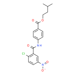 ChemSpider 2D Image | 3-Methylbutyl 4-[(2-chloro-5-nitrobenzoyl)amino]benzoate | C19H19ClN2O5