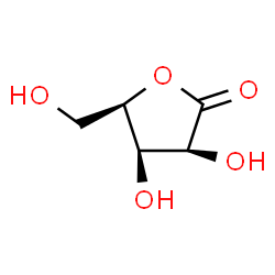 ChemSpider 2D Image | (3S,4R,5R)-3,4-Dihydroxy-5-(hydroxymethyl)dihydro-2(3H)-furanone | C5H8O5