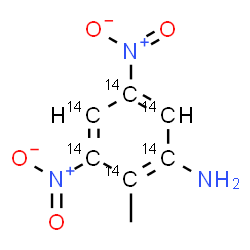 ChemSpider 2D Image | 2-Methyl-3,5-dinitro(~14~C_6_)aniline | C14C6H7N3O4