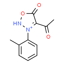 ChemSpider 2D Image | 4-Acetyl-3-(2-methylphenyl)-5-oxo-2,5-dihydro-1,2,3-oxadiazol-3-ium | C11H11N2O3
