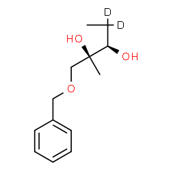 ChemSpider 2D Image | 1-O-Benzyl-4,5-dideoxy-2-C-methyl-D-(4,4-~2~H_2_)-erythro-pentitol | C13H18D2O3