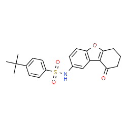 ChemSpider 2D Image | 4-tert-butyl-N-(9-oxo-7,8-dihydro-6H-dibenzofuran-2-yl)benzenesulfonamide | C22H23NO4S
