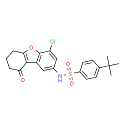 ChemSpider 2D Image | 4-tert-butyl-N-(4-chloro-9-oxo-7,8-dihydro-6H-dibenzofuran-2-yl)benzenesulfonamide | C22H22ClNO4S