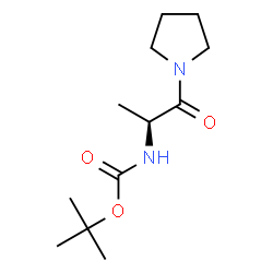 ChemSpider 2D Image | tert-Butyl [(2S)-1-oxo-1-(pyrrolidin-1-yl)propan-2-yl]carbamate | C12H22N2O3