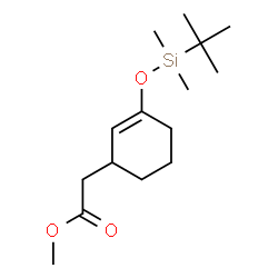 ChemSpider 2D Image | Methyl (3-{[dimethyl(2-methyl-2-propanyl)silyl]oxy}-2-cyclohexen-1-yl)acetate | C15H28O3Si