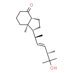ChemSpider 2D Image | (1R,3aR,7aR)-1-[(2R,3E,5S)-6-Hydroxy-5,6-dimethyl-3-hepten-2-yl]-7a-methyloctahydro-4H-inden-4-one | C19H32O2