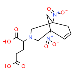 ChemSpider 2D Image | 2-(1,5-Dinitro-3-azabicyclo[3.3.1]non-6-en-3-yl)pentanedioic acid | C13H17N3O8