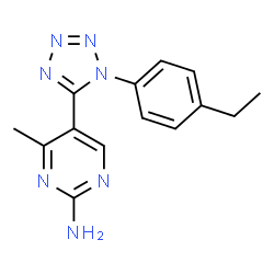 ChemSpider 2D Image | 5-[1-(4-Ethylphenyl)-1H-tetrazol-5-yl]-4-methyl-2-pyrimidinamine | C14H15N7