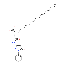 ChemSpider 2D Image | 2-{2-Oxo-2-[(5-oxo-1-phenyl-4,5-dihydro-1H-pyrazol-3-yl)amino]ethyl}-17-octadecenoic acid | C29H43N3O4