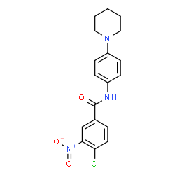 ChemSpider 2D Image | benzamide, 4-chloro-3-nitro-N-[4-(1-piperidinyl)phenyl]- | C18H18ClN3O3