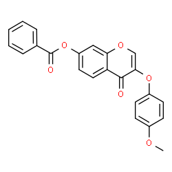 ChemSpider 2D Image | 3-(4-methoxyphenoxy)-4-oxo-4H-chromen-7-yl benzoate | C23H16O6