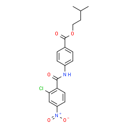 ChemSpider 2D Image | 3-Methylbutyl 4-[(2-chloro-4-nitrobenzoyl)amino]benzoate | C19H19ClN2O5